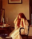 William Mcgregor Paxton Famous Paintings - Girl Combing Her Hair